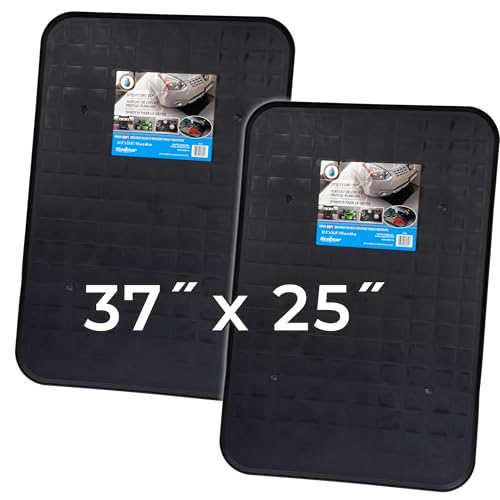 Scepter 37" L x 25" W Heavy Duty Utility Drip Tray, Black, 2-Pack | Extra Large Automotive Garage Mat, Pet Food Mat, and Washing Machine Pan, Model AM2PK06951