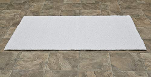 Garland Rug Queen Cotton White 30" x 50" Ultra Soft, Plush, Highly Absorbent, Machine Washable Shower & Bathroom Floor Towel, Non-Slip, Quick-Dry, - color: White, size: 2'6" x 4'2" (Rectangular)