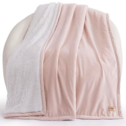 UGG Bliss Fleece Throw Blanket for Couch, 50''x70'', Quartz Pink | Super Soft & Reversible, Plush Fluffy Bedding, Oeko-Tek Compliant, Giftable Blanket, Medium Weight, Machine Washable - color: Pink