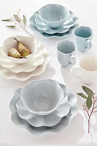 Portmeirion Sophie Conran Floret 4 Piece Place Setting | Dinner Plate, Salad Plate, Cereal Bowl, and Mug | Made from Porcelain | Microwave and Dishwasher Safe – Robins Egg