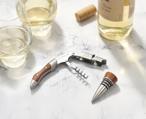 Le Creuset Wooden Corkscrew & Stopper Set | Waiter's Friend - color: Wood and Stainless Steel, style: Wine Opener and Stopper Set