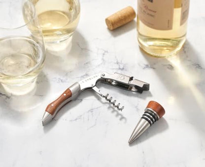 Le Creuset Wooden Corkscrew & Stopper Set | Waiter's Friend - color: Wood and Stainless Steel, style: Wine Opener and Stopper Set