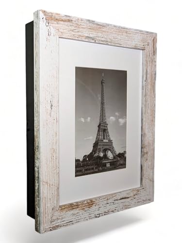 Concealment Picture Frame Hidden Gun - Secret Storage - Hidden Compartment - 8x10-5x7 - color: White