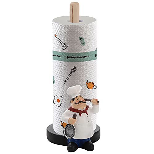 Chef Style Paper Towel Holder, Resin Crafts Display Chef Figurines Creative Roll Paper Stand for Countertop Kitchen Cafe Restaurant Dessert Shop Cake Shop Decoration