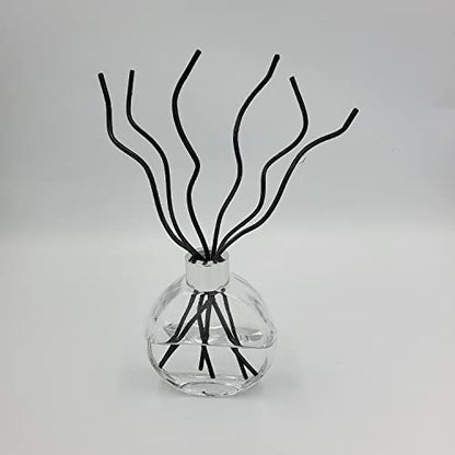 11 inch Wavy Rattan Reed Diffuser Sticks 50PCS Natural Rattan Fragrance Aromatherapy Volatile Replacement RefillEssential Oil Aroma Diffuser Replacements Sticks for own Space (50PCS, Black) - color: Black