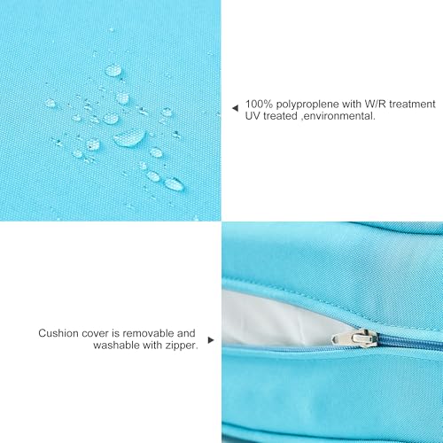 ARTPLAN Loveseat Patio Deep Seat Cushions 46"x24"x5" Bench Pad,Sky Blue | High-density foam fill, solution-dyed UV water repellent fabric, zipper removable cover fits patio swing & bench furniture - color: Sky Blue
