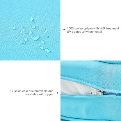 ARTPLAN Loveseat Patio Deep Seat Cushions 46"x24"x5" Bench Pad,Sky Blue | High-density foam fill, solution-dyed UV water repellent fabric, zipper removable cover fits patio swing & bench furniture - color: Sky Blue