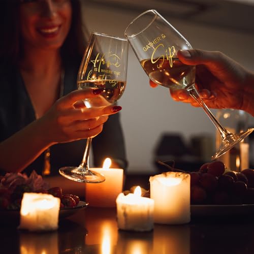 AW BRIDAL House Warming Gifts New Home Wine Glasses Set of 2 for Couples | New Apartment Gift Basket for Homeowner, Cool Housewarming Party Decorations Ideas, 2026 Closing Gifts for Home Buyers - style: Housewarming (Home)