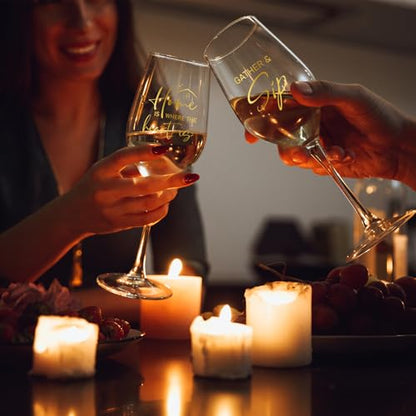 AW BRIDAL House Warming Gifts New Home Wine Glasses Set of 2 for Couples | New Apartment Gift Basket for Homeowner, Cool Housewarming Party Decorations Ideas, 2026 Closing Gifts for Home Buyers - style: Housewarming (Home)