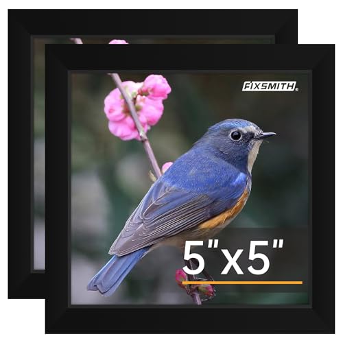 5x5 Picture Frame Set of 2, 5x5 Photo Frames with HD Plexiglass for Wall Hanging or Tabletop Display, Black - color: Black, size: 5"×5"