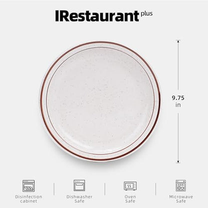 Stoneware Narrow Rim Commercial Grade Dinnerware Brown Speckle, Plate 9 5/8", Case of 24 - color: Brown Speckle, size: Plate 9 5/8"