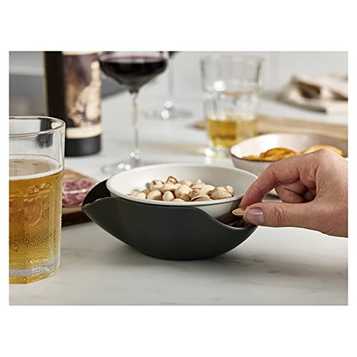 Joseph Joseph Double Dish Pistachio and Snack Serving bowl with Food Waste Compartment, BPA-Free - Grey - color: Gray