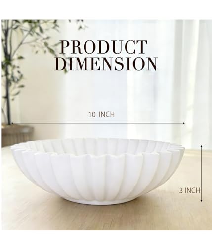 Hoousuper Large decorative bowls for home decor, Modern key bowl for entryway table, Handicraft purse bowl, catch all bowl, Artificial Stone, white. - size: Purse White