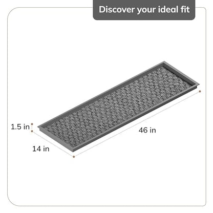 Anji Mountain AMB0BT4F-003 Black Rubber Boot/Shoe Tray with Coir, Fits 4 Pair (46.5" Wide), Tan & Black Insert - color: Tan and Black Insert, size: 46" x 14" x 1.5"