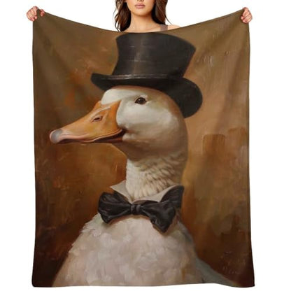 Gentleman Duck 02 Flannel Blankets Fleece Soft Throw Lightweight Plush Gifts for Couch, Bed, Cozy Sofa Plush, Chair, Lovers 30x40in（75x100cm） - color: Style-28, size: 30x40in（75x100cm）