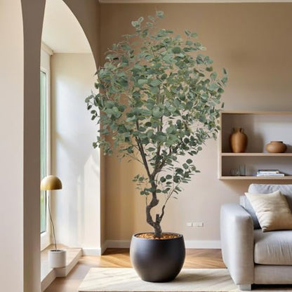 Artificial Eucalyptus Tree 7.2ft Faux Plant with Natural Trunks and Realistic Leaves,Fake Floor Potted Artificial Tall Large Plants for Home Living Room Office Decor Indoor (7.2Feet,1Pack)