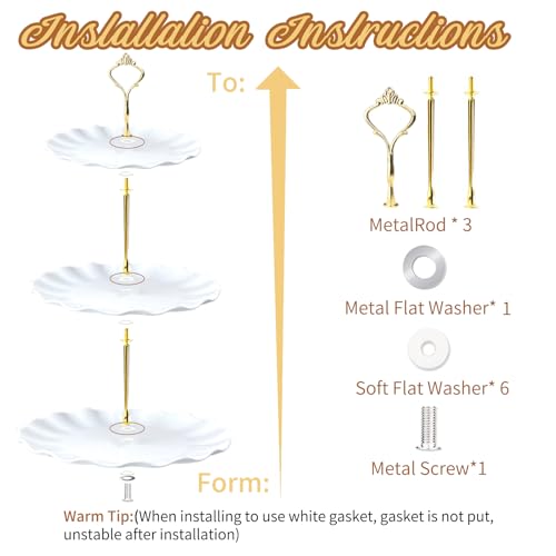 Cake Stand Set-5 Pcs Cupcake Stand Set-Dessert Table Display With 2xlarge 3-Tier + 3x Appetizer Trays Perfect For Wedding Baby Shower Home Birthday Tea Party Decoration(Wave)
