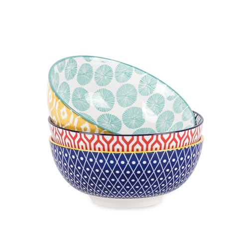 Selamica Ceramic Large Salad Bowls Set, 53 OZ Pho Bowls 8 Inch Soup Bowls for Kitchen, Large Serving Bowls for Ramen Pasta Fruit Dinner, Stackable & Sturdy, Set of 3, Assorted Colors - color: Assorted Colors, size: 8 Inch, Set of 3