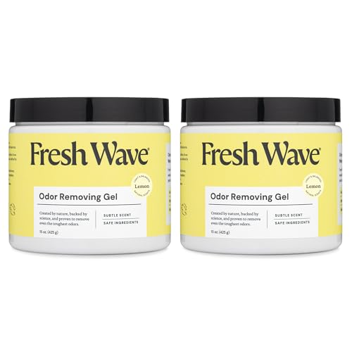 Fresh Wave Lemon Odor Eliminator Gel 2Pk 15 oz - Air Freshener for Home | Lasts 30-60 days. Plant-based odor absorber. No perfumes or harsh chemicals. Bathroom & closet deoderizer. Refills available. - size: 15 Fl Oz (Pack of 2)