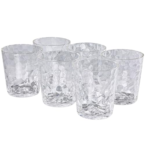 BPA-Free Plastic Tumblers 6 Pack (6x16oz) | Reusable Dishwasher Safe | Stackable Shatterproof Cups | Plastic Drinkware & Drinking Tumblers for Restaurant, Home, Party - color: Transparent, size: 6-Pack