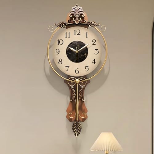 Decorative Vintage Wall Clocks Living Room,Digital Retro Silent Wall Clock, Antique Large Wall Clocks Battery Operated for Bedroom Kitchen Entryway Office Decor 27.7"*12.5" - color: Brown-vintage