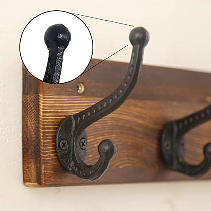 WEBI Rustic Coat Rack Wall Mount,35.43" Long 8 Cast Iron Coat Hooks Wall Mounted,Heavy Duty Wall Coat Hanger Hooks for Hanging Jacket,Clothes,Brown - color: Brown, size: 35 Inch