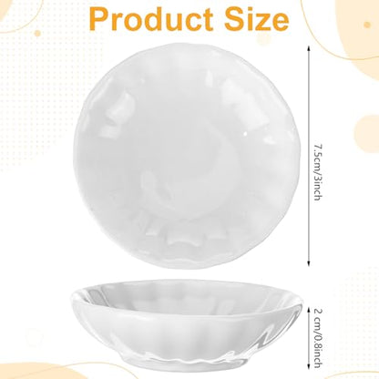 50 Pcs Soy Sauce Dish 1.2 oz White Dipping Bowls Bulk, Flower | 1.2 oz Dishes for Sushi Ketchup Vinegar, Asian Condiment Set for BBQ Dip, Restaurant Bulk Appetizer Party Serving Bowls - style: Flower