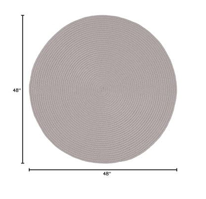 SAFAVIEH Braided Collection Area Rug - 4' Round, Grey, Handmade Country Farmhouse, Ideal for High Traffic Areas in Living Room, Bedroom (BRD402F) - color: Grey, size: 4' (Round)