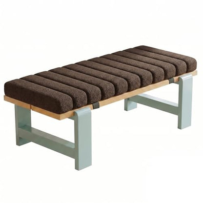 Bench Cushions for Indoor Furniture 30x16in with Ties,1.8in Dick Teddy Fleece Bay Window Seat Cushions Covers Removable Indoor,Water-Repellent Piano Bench Cushion for Entryway Bench,Dining,Dark brown