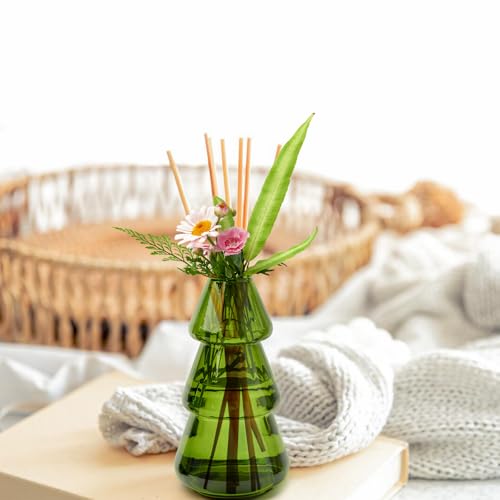 XXXFLOWER 3Pcs Tree-Shaped Glass Planter Christmas Tree Decorations for Tabletop Hydroponics Home Office Garden Green Propagation Station Vase for Flowers Gifts for Plant Lovers（Plant NOT Included） - size: 3 Green Tree