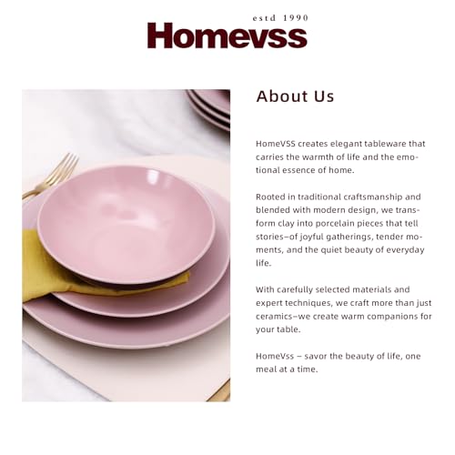 Stoneware Two-Tone Colors Life 12pc Dinner Set，Outside Shiny Black + Inside Matte Glaze Rose - color: Rose, size: 12pc Set