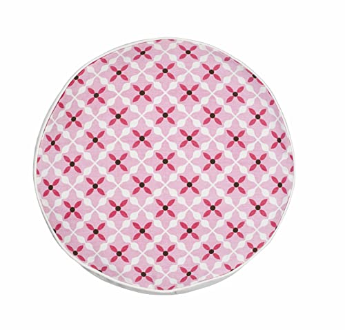 Greendale Home Fashions 15in Round Cotton Throw-Pillows, 15 x 15, Pink Quatrefoil - color: Pink Quatrefoil