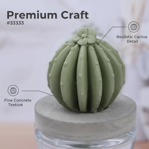 Reed Diffuser Set Ceramic Cactus Fragrance Diffuser-White Flower 3.38 fl oz (100 ml), Home Fragrance Reed Diffuser for Bathroom Office Living Room Dining Table Decor