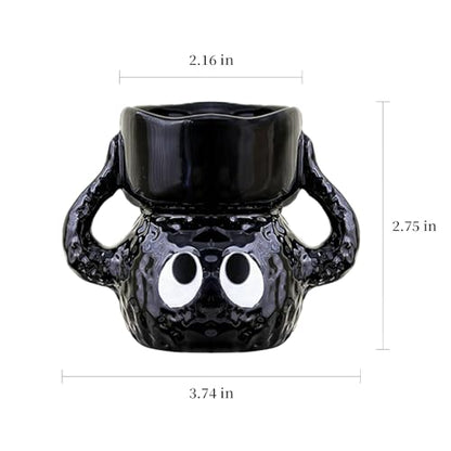 Cute Tealight Candle Holder, Small Cartoon Soot Sprite Ceramic Holders for Candle/Ring/Jewelry for Home Decor, Unique Gifts for Housewarming/Halloween/Thanksgiving/Christmas/Birthday Gift - size: Small