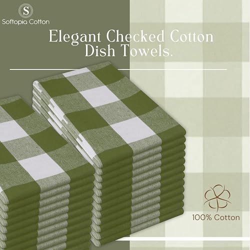 Mint Green and White Buffalo Check Kitchen Towels, 16x26 Inches, 4 Pack, 100% Cotton Dish Cloths, Reusable Hand Towels for Drying Glassware, Cleaning Spills, Farmhouse Plaid Towel - color: Mint Green, size: 16 X 26 - 4 Pack
