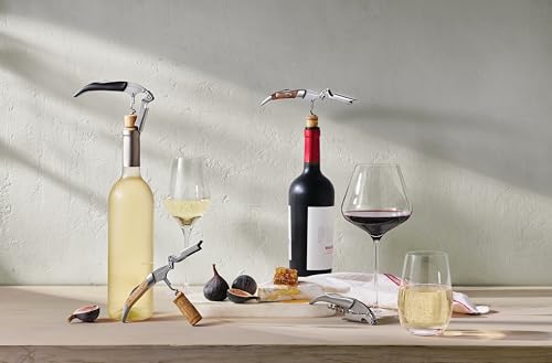 Le Creuset Black Walnut Corkscrew Wine Opener | One-Step Waiter's Friend - color: Wood and Stainless Steel, style: Wine Opener