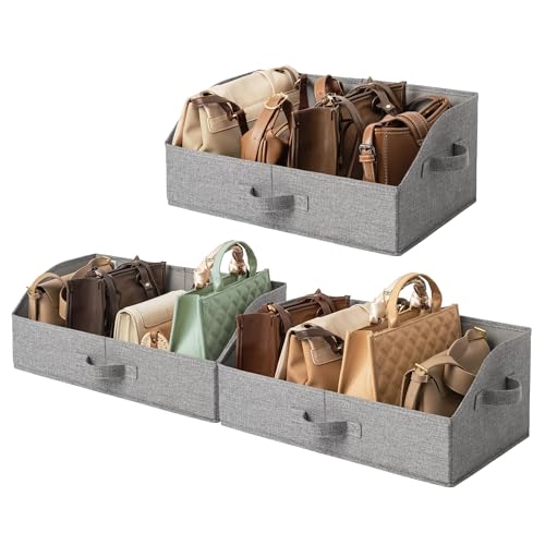 GRANNY SAYS Trapezoid Closet Storage Bins, Large, Dark Gray, 3-Pack | Shelf Storage Baskets, Clothes Storage Bin, Closet Organizer and Storage Bins, Clothing Bins for Closet Shelves - color: Dark Gray, size: 19¾"L x 11"W x 7¾"H