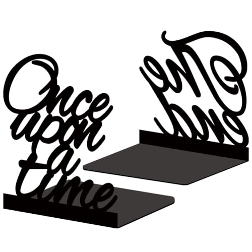 Unique Metal Bookends for Shelves Decorative Black Bookends 7x4.7x3.5 inch 1 Pairs/2 Pcs - style: Words