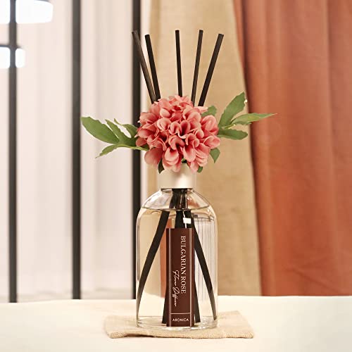Flower Air Fresheners For Home, Sweet Rose Scent Room Non Plug In, Desk Reed Diffuser, Pink Air Freshener For Bathroom - color: Bulgarian Rose