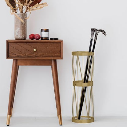 Mango Steam Pluvian Soakstone Umbrella Holder (Tall, Gold) - color: Gold, size: Tall Round
