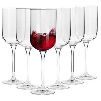 KROSNO Red Wine Glasses Set of 6, 11.8 oz, Glamour Collection | Wine Tumbler, Lead-Free Crystal Glassware, Drinking Glasses, Elegant Cups, Home & Restaurant, Dishwasher Safe - style: Wine 11.8 oz (Set of 6)
