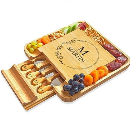 Personalized Cheese Board, Custom Bamboo Engraved Customized | Ideal for Weddings, Bridal Showers, and Special Occasions - style: Personalized Charcuterie Board2