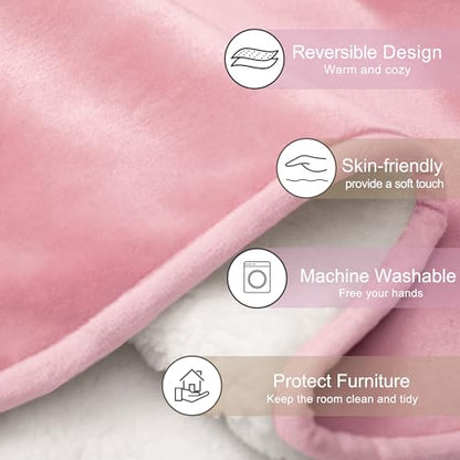 gogobunny Waterproof Bed Blanket, Reversible Sherpa Fleece Throw Blanket for Dog Puppy Cat, Furniture Cover Protects Bed Couch Sofa from Liquid Pee and Pet Fur (Pink, 25x35 inches) - color: Pink, size: 25x35 inches