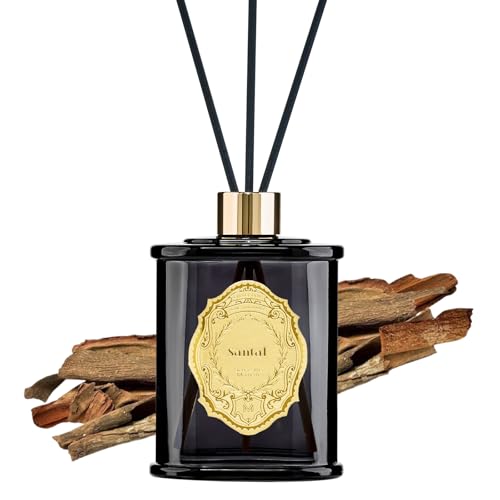 M&SENSE 8.4 oz Large Reed Diffuser for Home | Santal(Sandalwood) Scent Oil Diffuser with Sticks | Bedroom Bathroom Living Room Decor - color: Santal