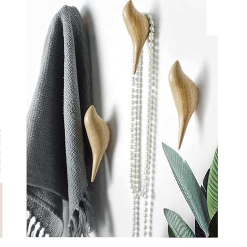 Resin Bird Wall Hooks Wood Grain Bird Coat Hooks Creative Wall Mounted Birds Decorative Art Decor Hat Towel Bag Hanger Gift for Home,Living Room, Bedroom, Shop (Wood Grain)