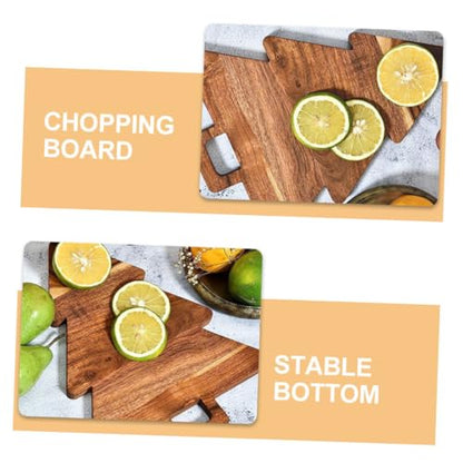 Christmas Tree Shaped Wooden Cutting Board Multifunctional Charcuterie Platter for Cheese Bread Cake and Appetizers Holiday Kitchen Decor