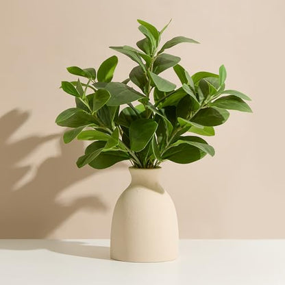 16" Artificial Eucalyptus Stems Potted Plant Indoor Fake Plants | Realistic Greenery with Vase, Small Artificial Office Desk Plants in Pots for Home Decor Weddings Centerpieces