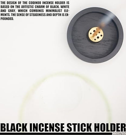 Incense Holder for Sticks,Modern Incense Stick Holder with Glass Ash Catcher[Anti ash Flying], Incense Burner Holder,Zen Glass Incense Holder,for Spa Home Decor Yoga Meditation[Black]