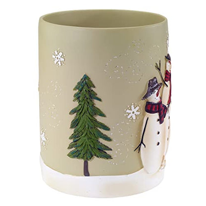 Avanti Linens - Wastebasket, Resin Bathroom Accessories, Christmas Decorations (Snowmen Gathering Collection) - size: Wastebasket