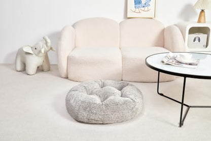 Floor Cushion Pillow, Portable Large | Meditation Adult Sitting Pillow with Handle for Tatami, Living Room & Yoga (1, Round, Gray, 22 x 22 x 6 inches) - color: Round, Gray